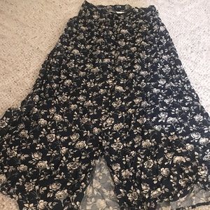 Vintage Sostanza Long blue floral Maxi skirt with buttons